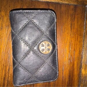 Tory Burch Black Quilted Leather Wallet